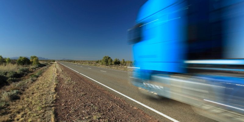 Heavy vehicle truck on a highway